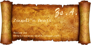 Zsupán Anett névjegykártya